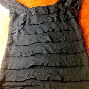 MAX Studio- Size XS. On/off shoulder black ruffled top.